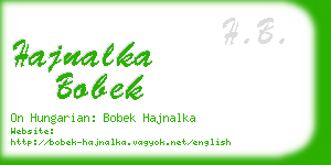 hajnalka bobek business card